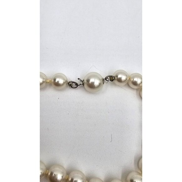 Vintage Hand Tied Rope Faux Pearl Necklace 90" Hidden Clasp - Picture 3 of 6